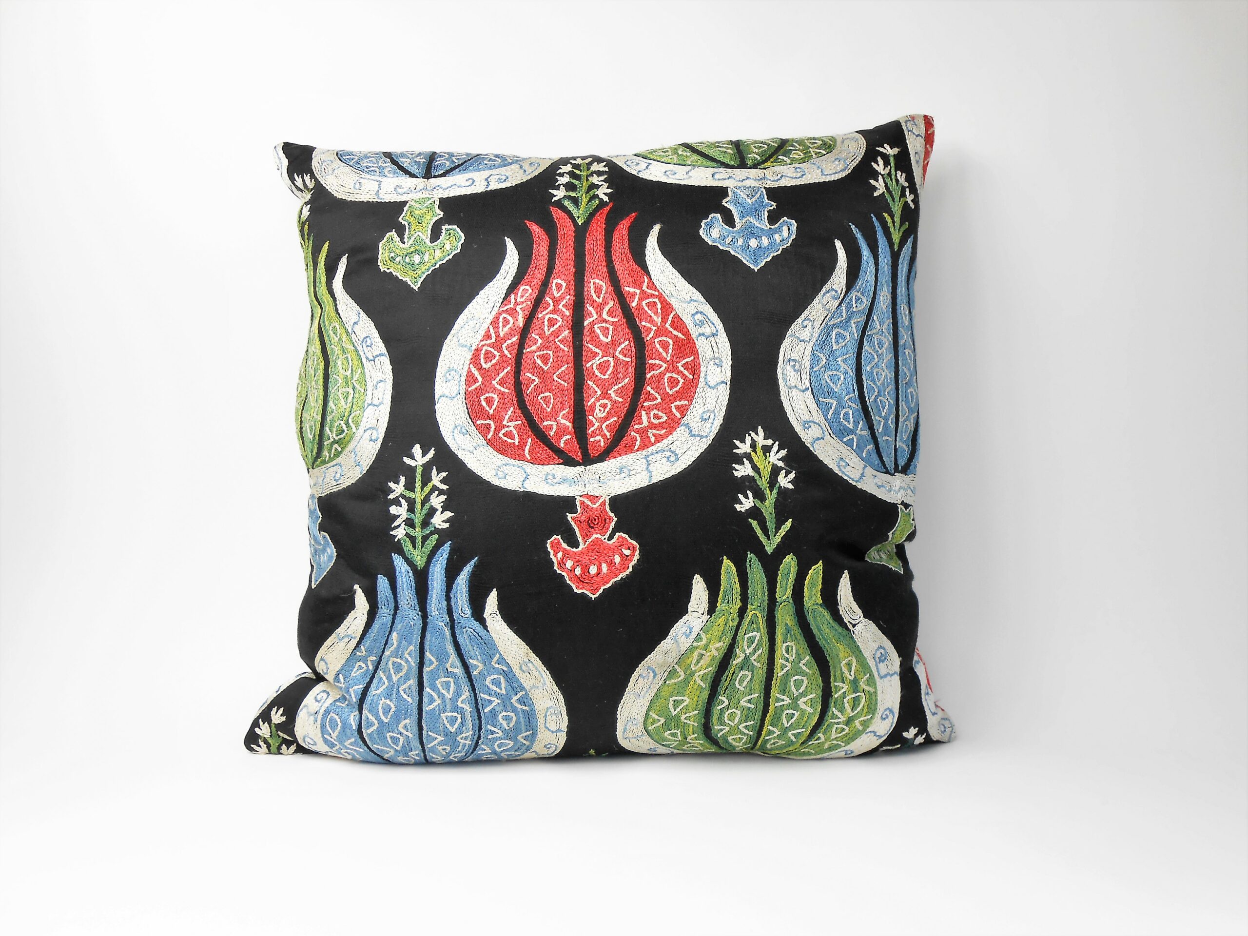 Hand embroidered silk suzani pillow